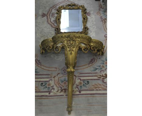 A marble-topped console table; together with a mirror