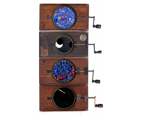A GROUP OF THREE 19TH CENTURY MAGIC LANTERN SLIDES by Carpenter & Westley, two showing signs of the Zodiac, a third showing v