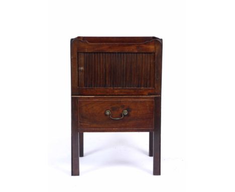 A GEORGE III TRAY TOPPED COMMODE 50cm wide x 77cm high 