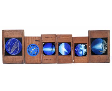 A MAGIC LANTERN SLIDE showing the seasons in relation to the sun and further related slides (6)