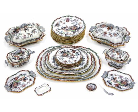 A VICTORIAN ASHWORTHS PART DINNER SERVICE including a graduated set of meat plates