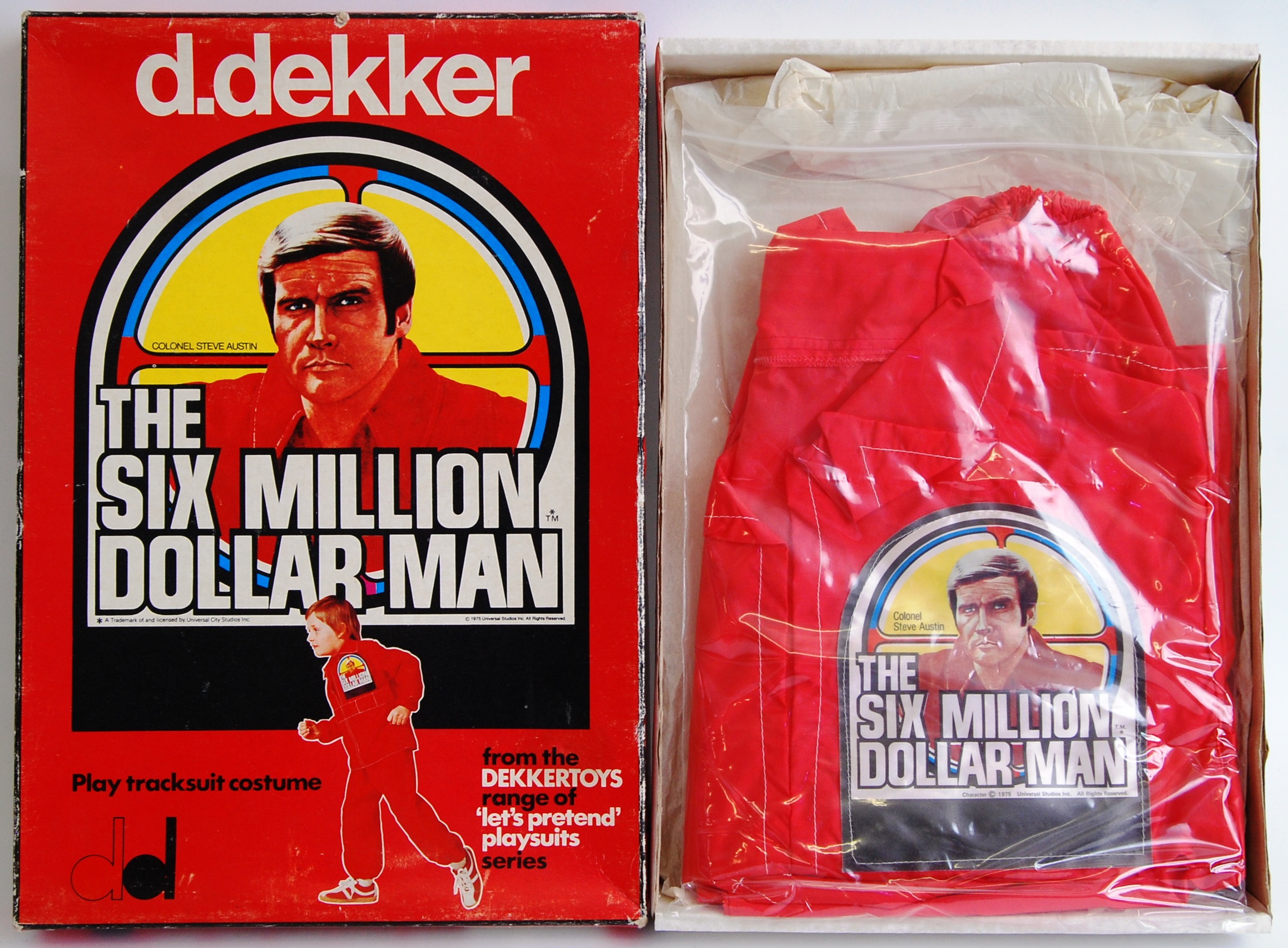 SIX MILLION DOLLAR MAN TRACKSUIT; A rare vintage Dekker made ' Six