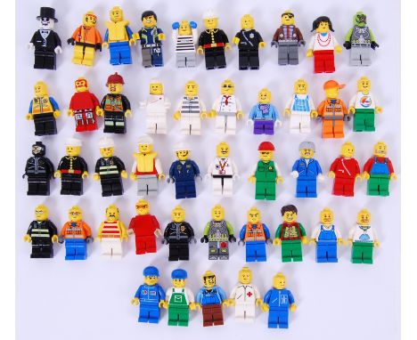 LEGO; A collection of 45x assorted Lego minifigures, to include vintage, Space, City, Town, Series etc. 