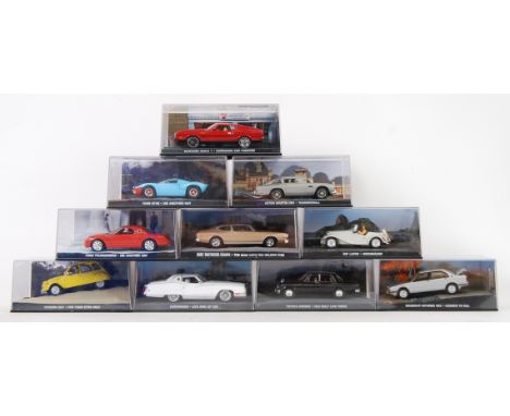 EAGLEMOSS JAMES BOND: A good collection of 10x Eaglemoss made James Bond 007 diorama diecast model cars - each from a differe