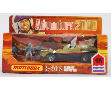 MATCHBOX ADVENTURE 2000; A scare Matchbox ' Adventure 2000 ' K-2002 ' Flight Hunter ' diecast model space craft and figures. 