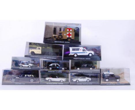 EAGLEMOSS JAMES BOND: A good collection of 10x Eaglemoss made James Bond 007 diorama diecast model cars - each from a differe