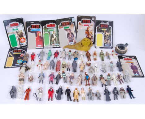 STAR WARS: A good collection of assorted vintage Star Wars Kenner / Palitoy action figures. Many bagged with accessories / we