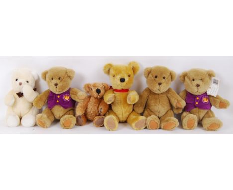 TEDDY BEARS: A charming collection of 6x teddy bears. Mostly Dean's or Chad Valley, various shapes and sizes. Largest approx 