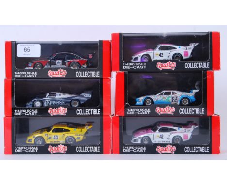 QUARTZO; A collection of 6x 1:43 scale Quartzo diecast model racing cars - 3030, Q3060, 3002, 3039 and 3007. Each within the 