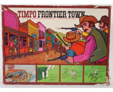 TIMPO: A rare vintage Timpo Toys ' Frontier Town ' plastic figure playset. Unchecked, but does appear to be complete with all