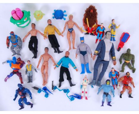 ACTION FIGURES: A good and varied collection of vintage action figures (mostly 1980's) to include many Mego ( Star Trek, Batm