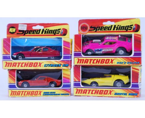 MATCHBOX SPEEDKINGS: A collection of 4x Matchbox Speedkings diecast model cars; K-33, K-38, K-24 and K-32. All mint, within t