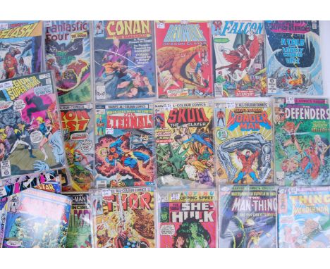 COMIC BOOKS; A fantastic collection of vintage (mostly 1970's & 1980's) Marvel & DC comic books. Most in plastic covers, some