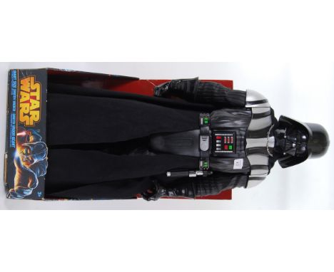 STAR WARS: A Jakks Pacific impressive sized 31" ' Darth Vader ' large scale action figure. Mint, still tied to original base 