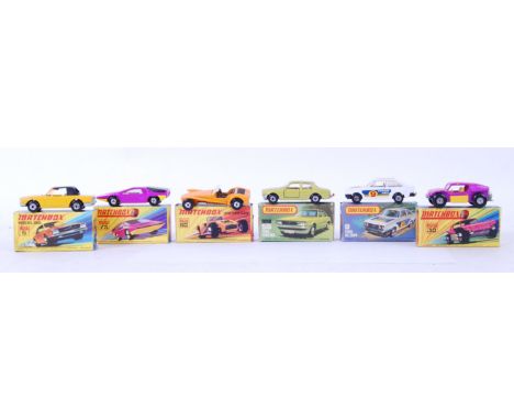 MATCHBOX LESNEY SUPERFAST; A collection of 6x original vintage Matchbox Superfast Lesney diecast model cars and vehicles, all