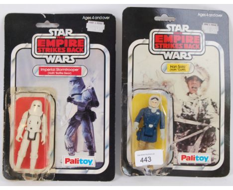 STAR WARS; Two original vintage Star Wars Palitoy 30 back action figures - Imperial Stormtrooper and Han Solo. Both with orig