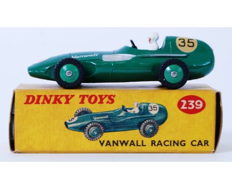 DINKY: An original vintage Dinky diecast model No. 239 Vanwall Racing Car. Very near mint model, within a very near mint orig