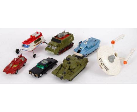 TV & FILM DIECAST: A selection of vintage loose TV & Film related diecast model cars, comprising of; Captain Scarlet Dinky Sp