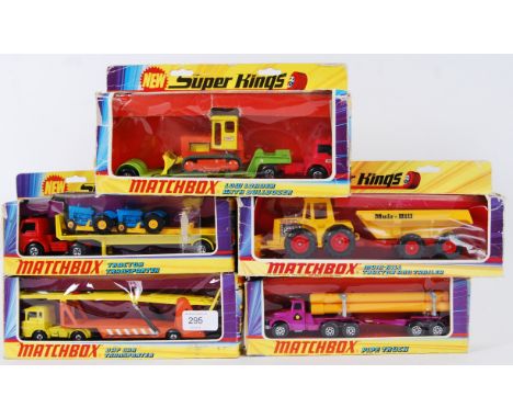MATCHBOX SUPER KINGS: A collection of 5x Matchbox Super Kings diecast models; K-17, K-5, K-20, K-11, K-5, K-10. All mint, wit