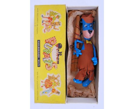 PELHAM PUPPET: An original rare vintage 1960's Pelham Puppet Hanna-Barbera ' Huckleberry Hound '. Appears to be in very good 