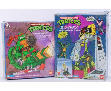 TEENAGE MUTANT NINJA TURTLES; Two original vintage Teenage Mutant Hero Turtles UK release action figure playsets - Cheapskate