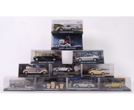 EAGLEMOSS JAMES BOND: A good collection of 11x Eaglemoss made James Bond 007 diorama diecast model cars - each from a differe