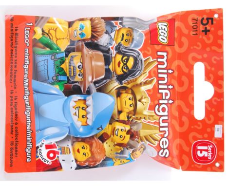 LEGO; An original Lego Minifigures Series 15 shop display oversize minifigure bag. A larger scale replica bag of the Series f