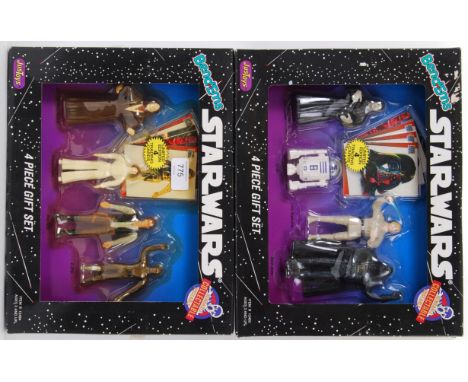 STAR WARS BEND EMS: Two original vintage Star Wars Justoys ' Bend 'Ems ' action figure gift sets - ' 4 Piece Gift Set '. Both