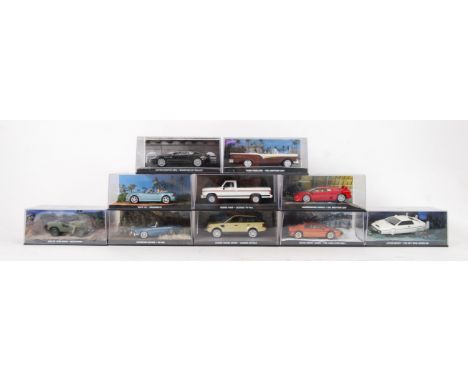 EAGLEMOSS JAMES BOND: A good collection of 10x Eaglemoss made James Bond 007 diorama diecast model cars - each from a differe