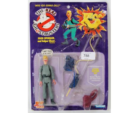 THE REAL GHOSTBUSTERS; An original vintage retro Kenner The Real Ghostbusters carded first issue action figure ' Egon Spengle