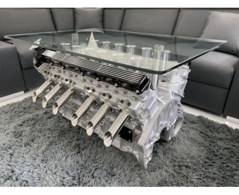 "Jaguar V12 Symphony" from an X-JS H.E. 1 of 25 by&nbsp;Geoffrey Escudero.The table height is 60cm and it comes with a 1000x7