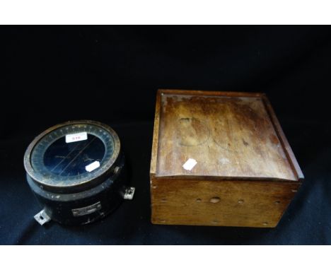 BENDIX AVIATION CORPORATION; A U.S. ARMY TYPE D12 BOMBER COMPASS with a teak box