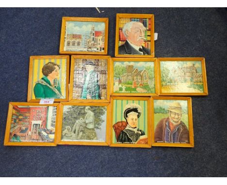 THOMAS HARDY INTEREST; A COLLECTION OF MINIATURE OIL PORTRAITS, to include Thomas Hardy, Florence Emily Hardy and views of Ma