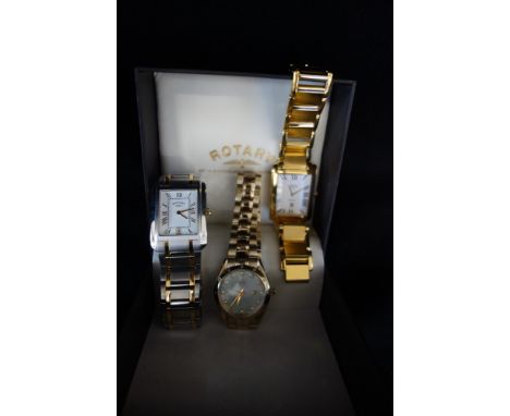 A GENTLEMAN'S "ROTARY ELITE" WRISTWATCH and two others (3)