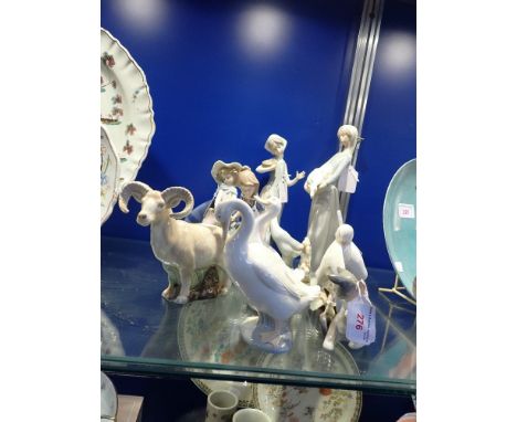 A COLLECTION OF LLADRO, NAO AND SIMILAR CERAMIC FIGURES