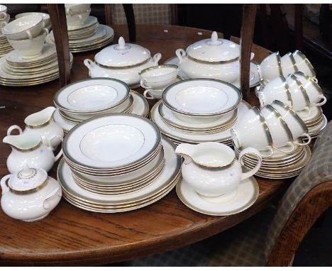 A LARGE ROYAL DOULTON 'CLARENDEN' DINNER SERVICE with tea wares