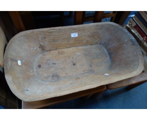 A 19TH CENTURY PINE DOUGH TROUGH