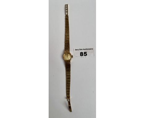9k gold ladies Rotary watch with 9k gold bracelet, total w: 15.51 grams, not working