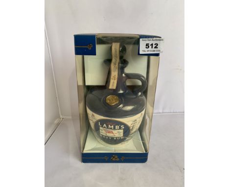 Boxed and sealed Lambs Navy Rum in 1849 decanter