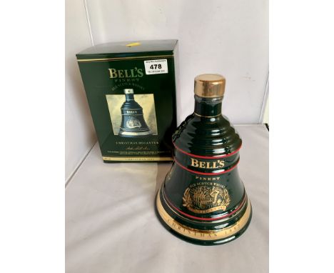 Boxed and sealed Bells Finest Old Scotch Whisky, Christmas Decanter 1992