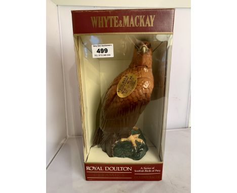 Boxed and sealed Whyte and Mackay Scotch Whisky in Royal Doulton Golden Eagle ceramic decanter