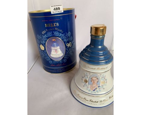 Boxed and sealed Bells Old Scotch Whisky to commemorate the 90th Birthday of  HM Queen Elizabeth the Queen Mother, 1990