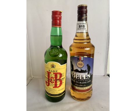 Bottle of Bells Help For Heroes Blended Scotch Whisky and a bottle of J &amp; B Old Scotch Whisky