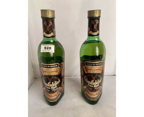 2 bottles of Glenfiddich Pure Malt Scotch Whisky