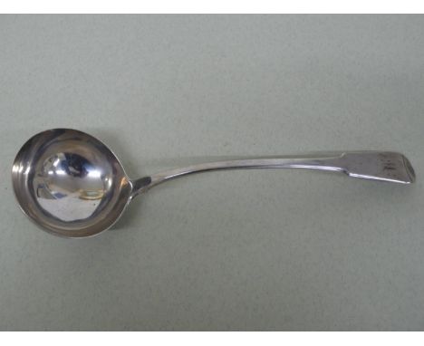GIII silver fiddle pattern ladle - London 1811 - 7 ozt - W.M. Eley, Fearn &amp; Chawner 