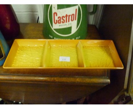 A vintage Carltonware hors doeuvre dish, glazed in orange/yellow