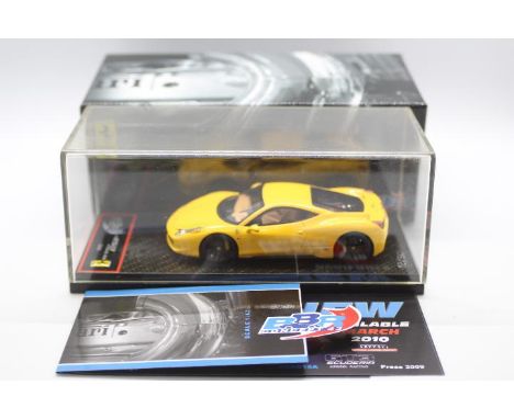 BBR Models - A limited edition hand built resin 1:43 scale Ferrari 458 Italia 2009 car. # BBRC22F. This model is number 12 of