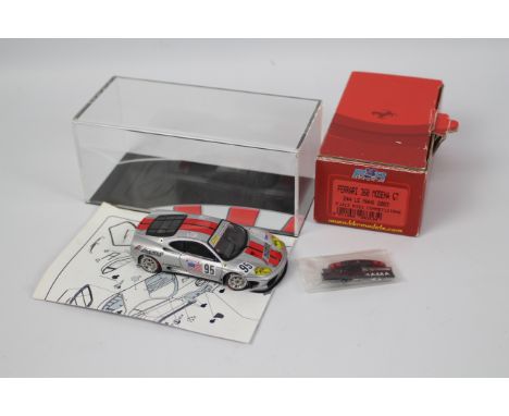 BBR - A hand built 1:43 scale resin Ferrari 360 Modena in Risi Competitzione livery # PJ313. The car appears in Good conditio