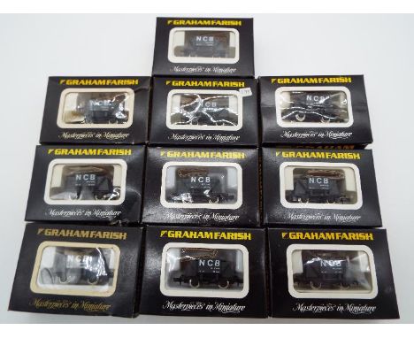 Graham Farish - 10 x boxed N gauge NCB wagons # 3412, all appear ex to nm in mostly near mint boxes. (This does not constitut
