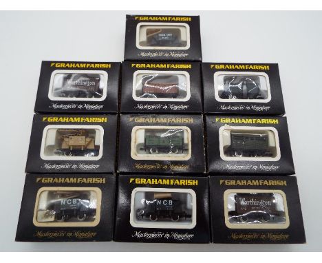 Graham Farish - 10 x boxed N gauge wagons, (various including NCB, Worthington), all appear ex to nm in vg to near mint boxes